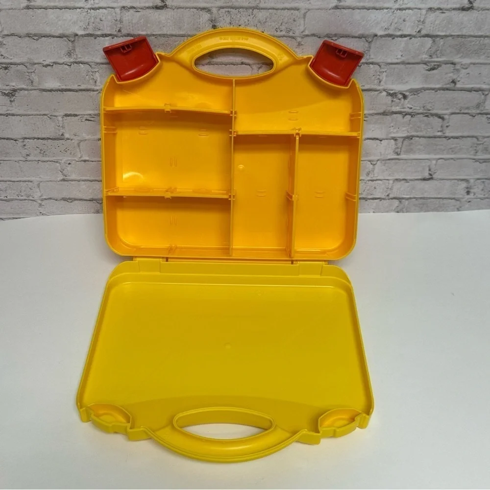 LEGO Storage Case Yellow Hard Plastic Latching Empty Storage Box Divider